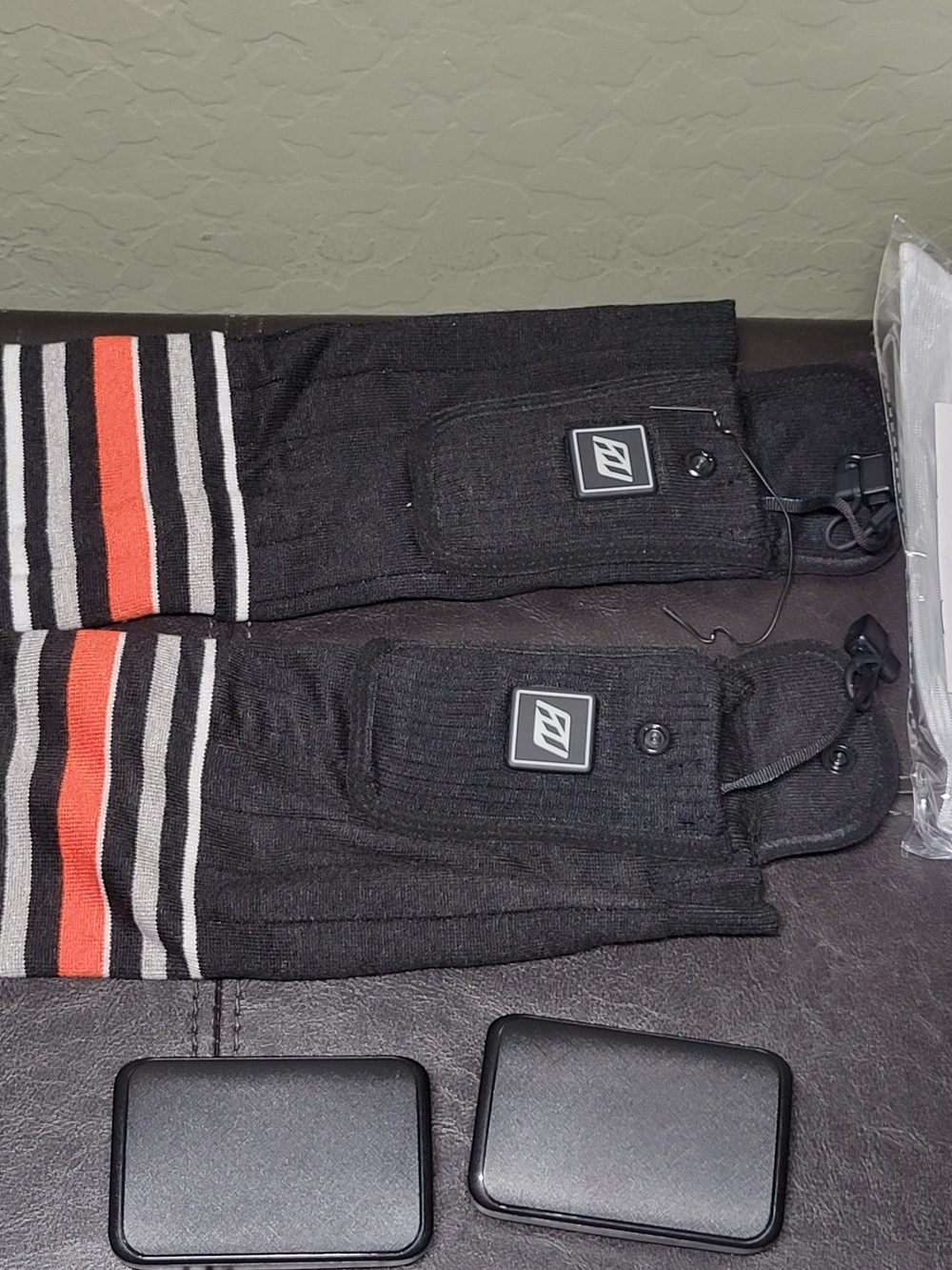 MATKAO HEATED SOCKS FOR WOMEN MEN RECHARGEABLE WASHABLE - XL - BLACK/ORANGE